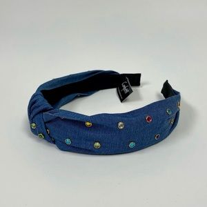 Light Denim Multi-Jewel Headband